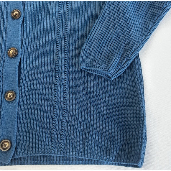 NWOT Coldwater Creek Blue Cardigan Sweater Grandmacore L petite - Picture 3 of 10